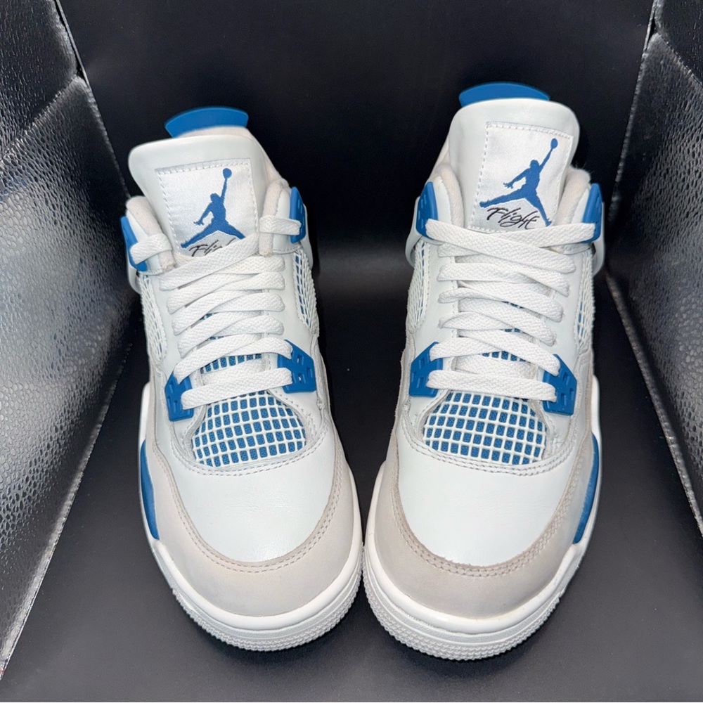 Size 5.5Y - Air Jordan 4 Retro Military Blue (2024) (GS) HF4281-141, Flaws/Read!